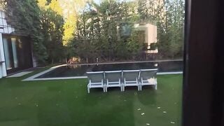 Brunette Daisy Sucks Cock Then Rides Reverse Cowgirl Poolside