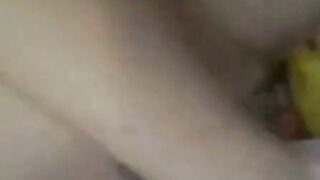 German Amateur Big Tits Masturbates With Banana