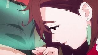 Momo Deepthroats Okarun in Dandadan Anime Parody