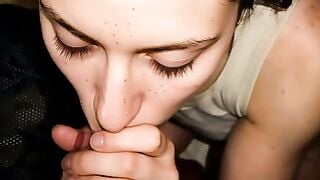 Amateur POV Deepthroat Blowjob With Cum Facial