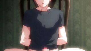 Hentai Nerd Boy Cuckolded By Busty Redhead & Pink Pigtails Creampie Threesome