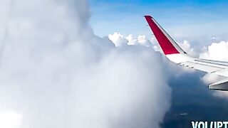 18yo Bimbo Masturbates Raw In Tight Skirt On Airplane Seat