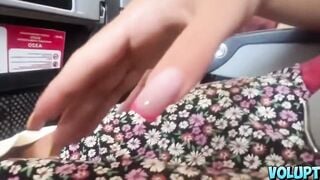 18yo Bimbo Masturbates Raw In Tight Skirt On Airplane Seat