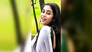 Desi Slut Poses In Tight Pink Saree With Green Blouse And Jhumkas