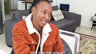 Ebony Amateur Deepthroats Big Cock & Gets Rough Doggy Style Fuck