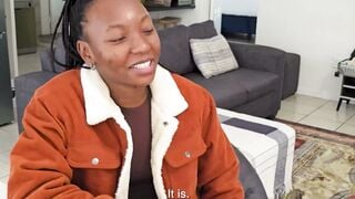 Ebony Amateur Deepthroats Big Cock & Gets Rough Doggy Style Fuck