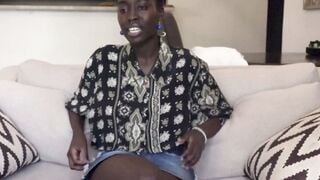 Ebony Amateur Pounded Rough on Floor During Casting Interview