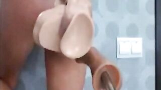 Solo Amateur Squirting Orgasm From Hard Anal Fucking Machine
