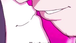 Cartoon Teen Deepthroats Massive Cock in Pink Bedroom