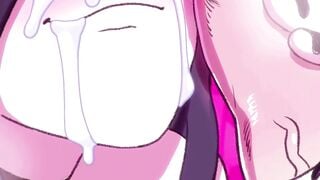 Cartoon Teen Deepthroats Massive Cock in Pink Bedroom