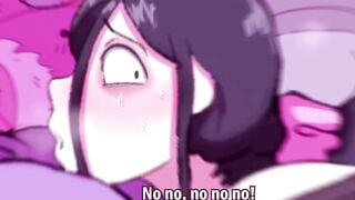 Cartoon Teen Deepthroats Massive Cock in Pink Bedroom