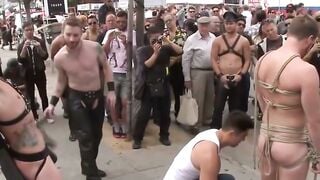 Brian Bonds Chained Street Flogging & Group Oral Gang Bang