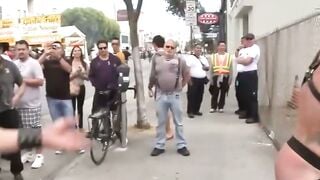 Brian Bonds Chained Street Flogging & Group Oral Gang Bang