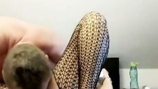 German Amateur Mature Wife Sucks Cock In Fishnet Lingerie At Home