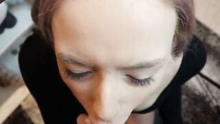 Cute Blonde Teen Sucks Cock Deepthroat POV Amateur Homemade