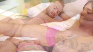 Brunette Shemale in Pink Lingerie Sucks Cock Before Hardcore Doggy Style
