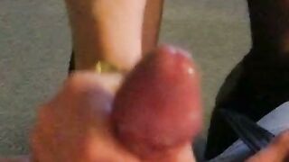 French Amateur Sucks Cock in Tight Black Stockings