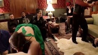 Princess Donna Deepthroats James Deen in Public Latex Birthday Orgy