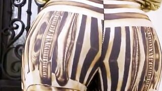 Savannah Bond Bends Over In Gold Lingerie For Massive Black Dick Deepthroat