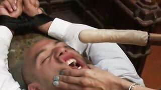 TS Foxxy Rope Bondage & Hot Wax Dildo Fuck on Leo Forte
