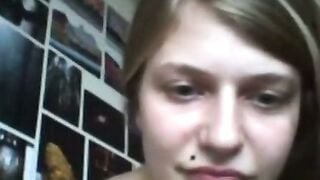 Amateur Blonde Teen Sucks Off Vibrator On Tight Pussy Webcam