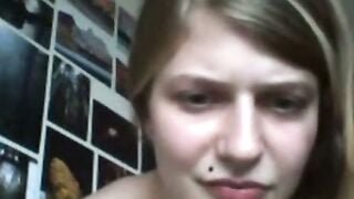 Amateur Blonde Teen Sucks Off Vibrator On Tight Pussy Webcam