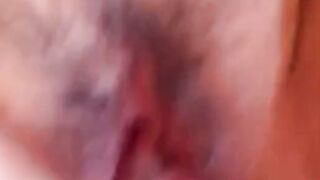 Hope Amateur Wife POV Creampie: Hairy Pussy Filled With Cum