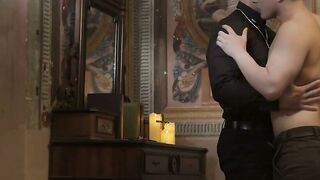 Priest Jakob Bareback Anal with Petite Twink in Church at Night