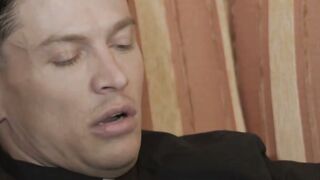 Priest Jakob Bareback Anal with Petite Twink in Church at Night