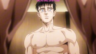 Muscle Bara Fucks Teen Boy Raw in Dirty Washroom with Messy Creampie