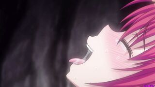 Purple Hair Anime Girl Deepthroated By Slimy Tentacles In Cave