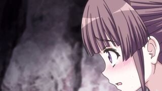 Purple Hair Anime Girl Deepthroated By Slimy Tentacles In Cave