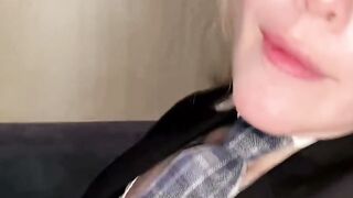 Amateur Blonde Step-Sis Sucks Cock & Takes Ass On Bed