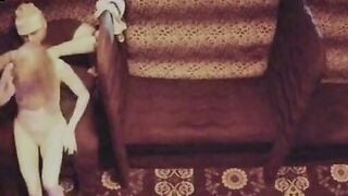 Amateur Strippers Lapdance Guys in Boxers on Couch