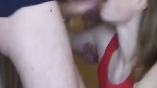 German Amateur POV Stairwell Sex Squirting Cumshot
