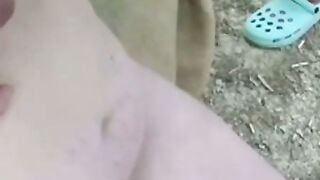 German Amateur Threesome: Thick BBW Sucks Cock & Gets Cumshot in Car Trunk