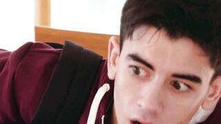 Emma Butt Sucks Young Guy's Cock While Holding Phone