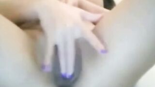 Amateur Asian Girl Sucks Cock With Purple Nails On Webcam