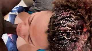 Ebony Big Tits Deepthroat Sloppy Blowjob And Cumshot