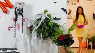 Anissa Kate French MILF Step Mom Sucks Black Stepson Mike Ox's Cock Halloween