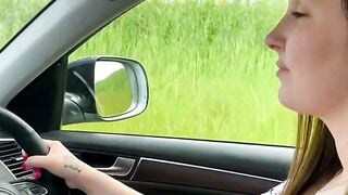 Blonde Step Mom Sucks Cock In Car After Driving Lessons