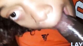 Mature Amateur Sucks Big Cock Deep Throat Gag & Swallow