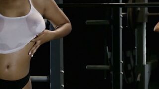 Noelle Monique Strips Naked in Gym to Flaunt Sweaty Big Boobs and Ass