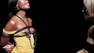 Ana Foxxx Gagged & Bound: Cane Spanking & Hard Strapon Doggy Style