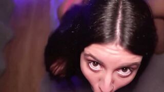 Three Tattooed Beauties Deepthroat Hard Cock in POV Group Orgy