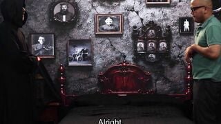 Devil Costumed Blonde Sucks Cock And Takes Deep Anal Thrusting