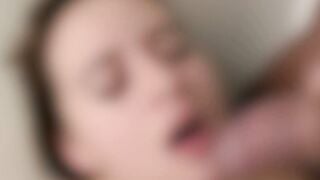 Curvy Latina Teen Gags on Raw Cock Until Piss Runs Down Her Face