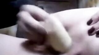 Russian Webcam Girl Anal Play with a Bottle