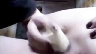 Russian Webcam Girl Anal Play with a Bottle