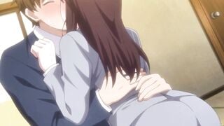 Busty Anime Boss Roughed in Hallway While Neighbors Watch